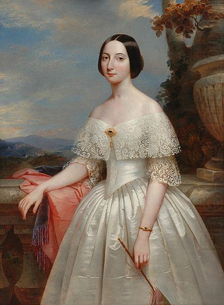 Painting of Maria Adelaide, wife of Victor Emmanuel II, King of Italy, Benoit Hermogaste Molin